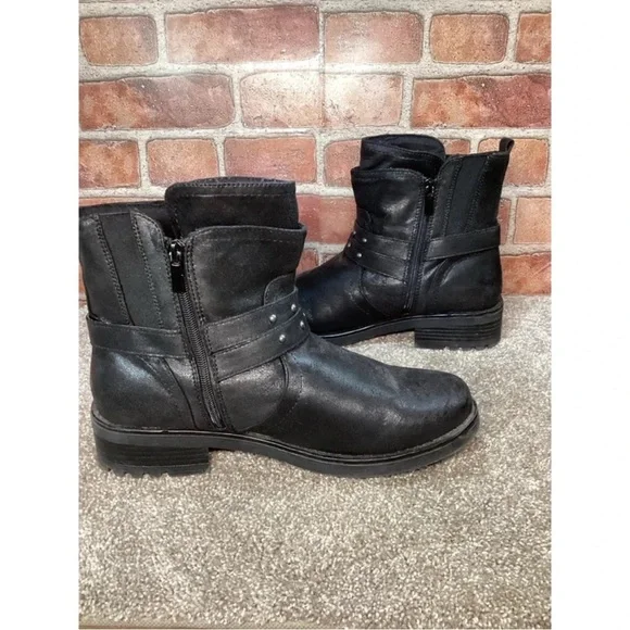 torrid Black Studded Buckle Ankle Boots - Picture 3 of 5